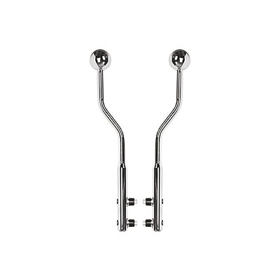 Par Baliza Curva Longa com Bola Cromada - 1030 mm