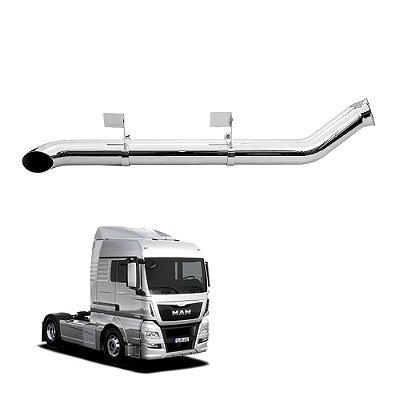 Kit Escapamento Man Tgx Lado Direito Cromado Completo