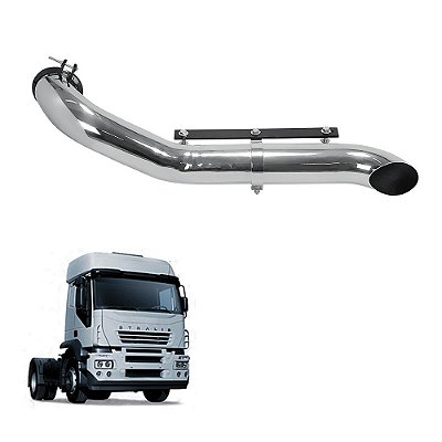 Kit Escapamento Stralis 2012/2017 Iveco Le Cromado Completo