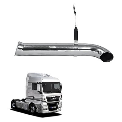 Kit Escapamento Man Tgx Curto 5 Cromado Le