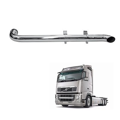 Kit Escapamento Cromado Volvo FH Até 2014 5 Longo LE