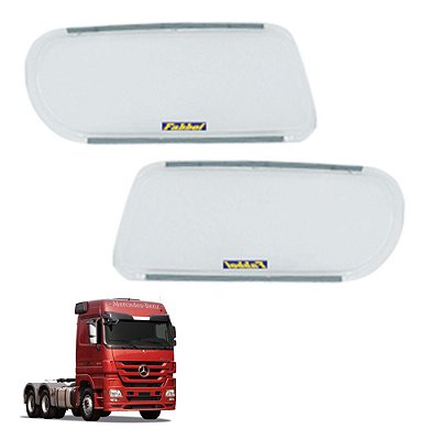Protetor Farol Auxiliar MB Actros Até 2015 Acrílico Cristal