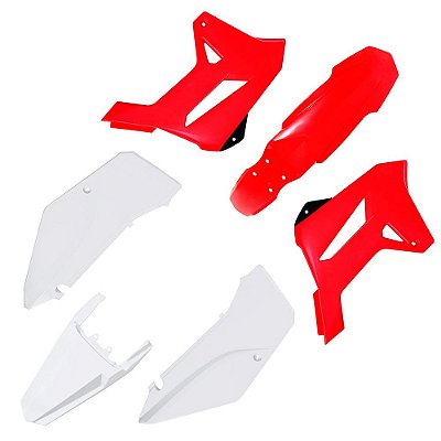 Kit Plástico R1DE XR 250 2008 2009 2010 2011-Vermelho/Branco