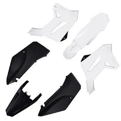 Kit Plástico R1DE XR 250 2008 2009 2010 2011 - Branco/Preto