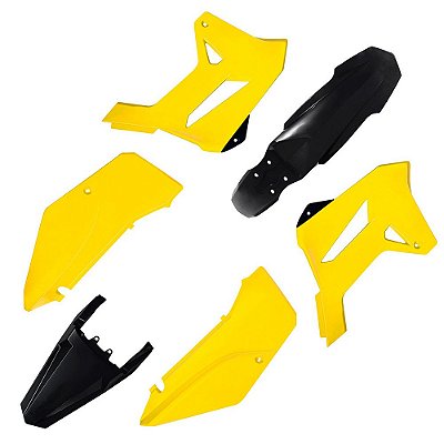Kit Plástico R1DE XR 250 2016 2017 2018 2019-Amarelo/Preto