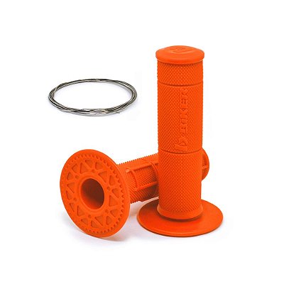 Par Manopla Diamond Waffle (C/ Arame Inox) - Laranja Neon