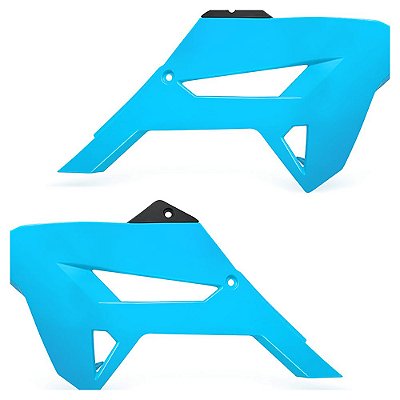 Par Aleta Crf 230 Azul Neon C/ Number Passa-Cabo Branco