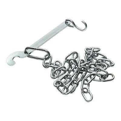 Kit Corrente Da Tampa 6mm Com Corrente Zincado Branco