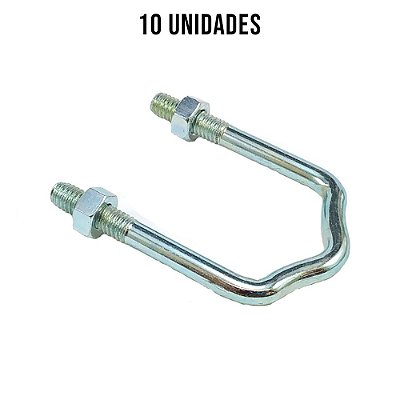 Presilha W 40mm Com Porca Zincado Branco - 10un