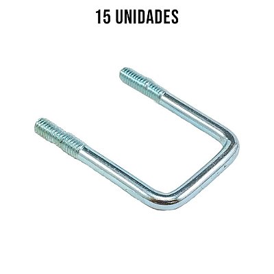 Presilha U 40mm Sem Porca Zincado Branco - 15un