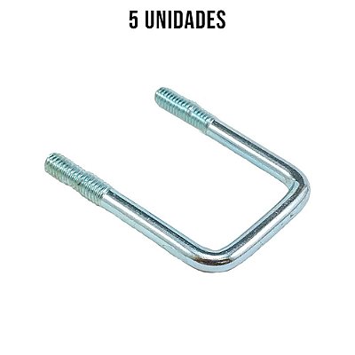 Presilha U 40mm Sem Porca Zincado Branco - 5un