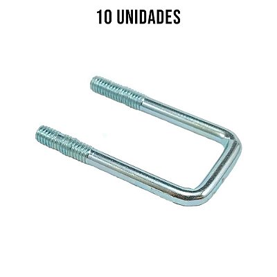 Presilha U 32mm Sem Porca Zincado Branco - 10un