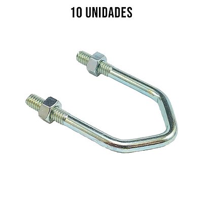 Presilha V 40mm Com Porca Zincado Branco - 10un