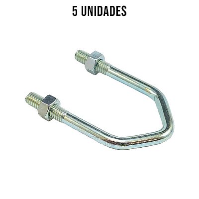 Presilha V 40mm Com Porca Zincado Branco - 5un
