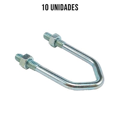 Presilha V 32mm Com Porca Zincado Branco - 10un