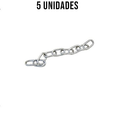 Corrente Para Pino 3,0mm 9 Elos Zincado Branco - 5un