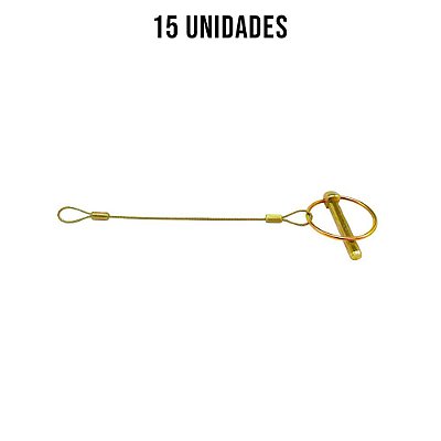 Pino Quebra Dedo 5/16"X 2 C/ Cabo De Aço Zincado Amar. 15un