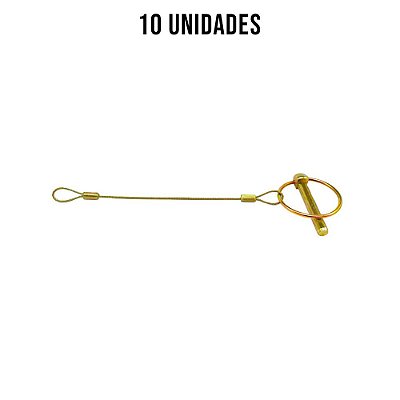 Pino Quebra Dedo 5/16"X 2 C/ Cabo De Aço Zincado Amar. 10un
