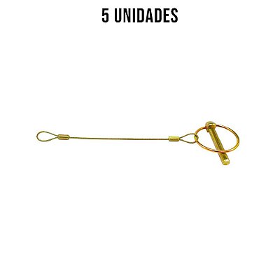 Pino Quebra Dedo 5/16"X 2 C/ Cabo De Aço Zincado Amar. 5un