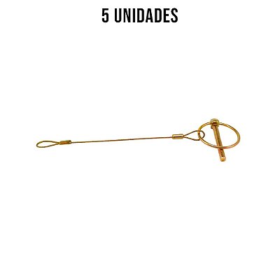 Pino Quebra Dedo 1/4" X2 C/ Cabo De Aço Zincado Amarelo-5un