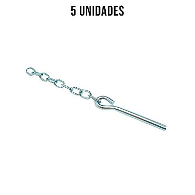 Pino De Fueiro Ponta Dobrada Zincado Branco 8mm - 5un