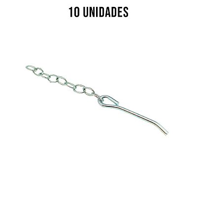 Pino Fueiro Ponta Dob. C/ Corrente Zincado Branco 6mm - 10un