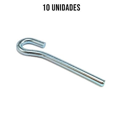 Pino De Fueiro Zincado Branco 6mm - 10un