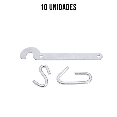 Kit Trava Da Corrente Carreta Gancho S E Argola 7mm - 10un