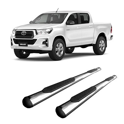 Estribo Hilux 2017 2018 2019 2020 2021 2022 CD Oval Cromo