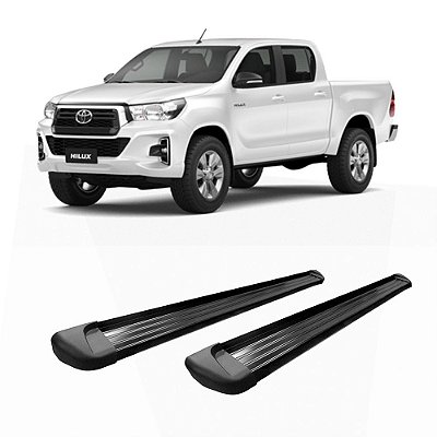 Estribo Hilux 2011 2012 2013 2014 2015 CD Alumínio Preto