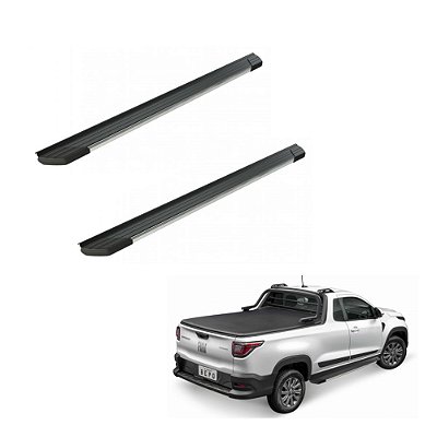 Estribo Strada 2021 2022 Cd Aluminio Frente Polida Preto