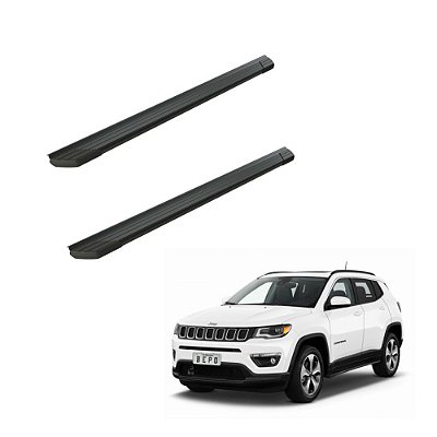 Estribo Jeep Compass 2018 2019 2020 2021 2022 Aluminio Preto