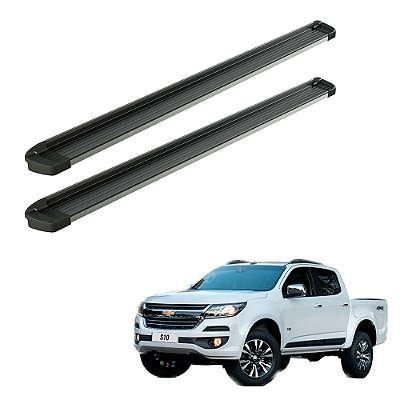 Estribo S10 2017 2018 2019 2020 2021 Cd Preto Frente Polida