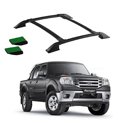 Bagageiro Teto Ranger S10 2001 2002 2003 CD Preto Colado
