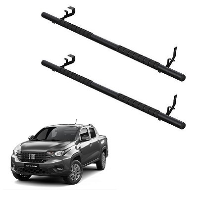 Estribo Strada 2021 2022 Cabine Simples E Dupla Slim Preto
