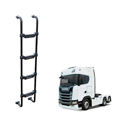 Escada Traseira Scania S6 Ntg 2020 2021 2022 4 Degraus Preta