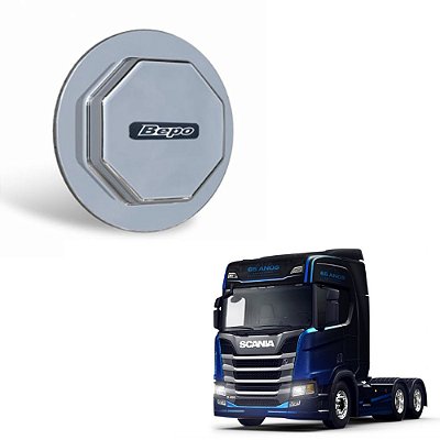 Capa Cubo De Roda Dianteira Scania - Aço Cromado