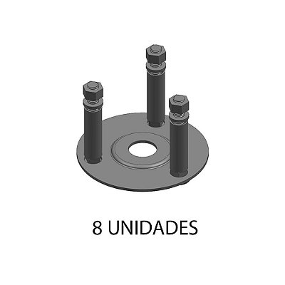 Suporte De Calotas Rodoar 2,25mm Zincado Branco - 8 Unidades