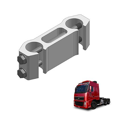 Suporte Abracadeira Tubo Paralama Volvo Fh 2015 Tracao 127mm