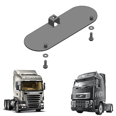 Suporte Da Placa Larga Volvo Fh Com Parfuso Dianteiro