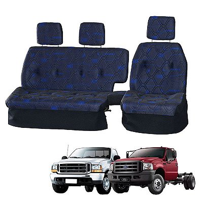 Sofá Cama Banco Completo F-250 / F-350 / F-4000 Moderna Azul