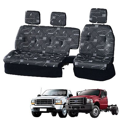 Sofá Cama Banco Completo F-250 /F-350 / F-4000 Moderna Cinza
