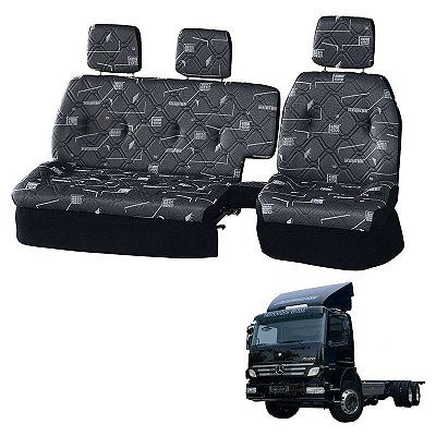 Sofá Cama Banco Completo MB Atego 2425 Cabine Simples Cinza