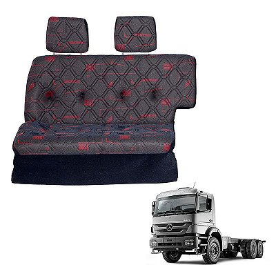 Sofá Cama Caminhão MB Axor 2831 Cabine Simples Vermelho