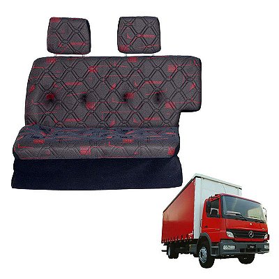 Sofá Cama Caminhão MB Atego 1418 Cabine Simples Vermelho