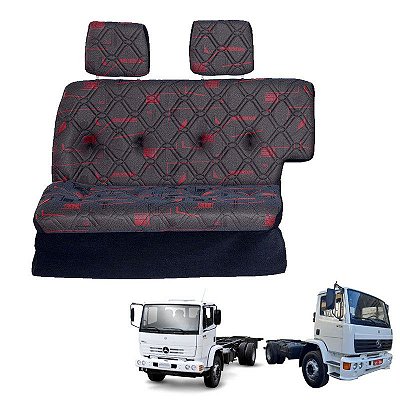 Sofá Cama Caminhão Mercedes 1718 / 1723 Cara Chata Vermelho