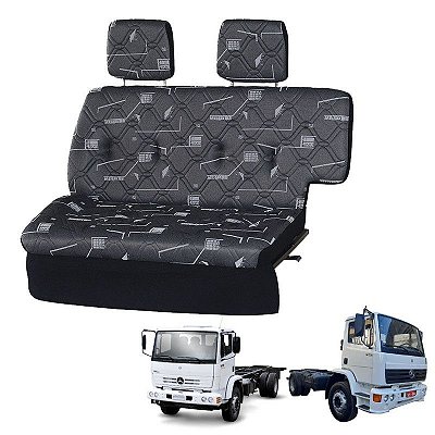 Sofá Cama Caminhão Mercedes 1718 / 1723 Cara Chata Cinza