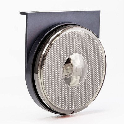 Lanterna Lateral Ø85mm Led Saida Conector E Suporte Cristal