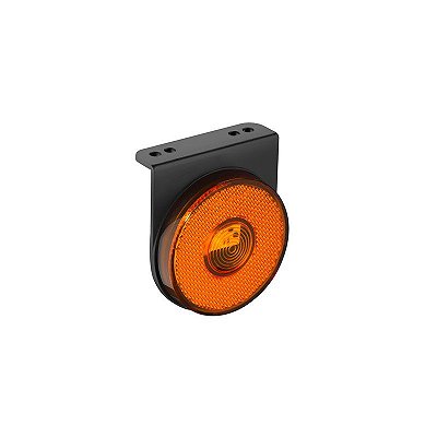Lanterna Lateral Ø85mm Led Saida Conec + Suporte Âmbar 10un