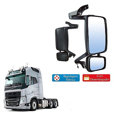 Retrovisor Volvo Fh Fm 2010 2011 Ld Desembaçador E Regulagem